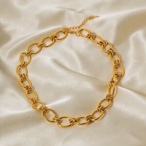 18K Gold Plated Thick Link Chain Necklace